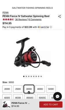 PENN Fierce IV 3000 Saltwater Spinning Reel
